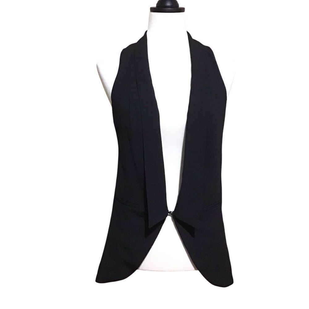 Bisou Bisou Michele Bonbot Black Long‎ Vest XS